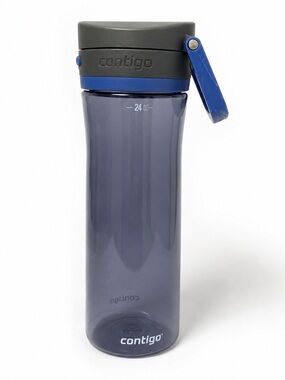 Contigo 24 oz AUTOSPOUT Water Bottle Gray Blue Carry Handle